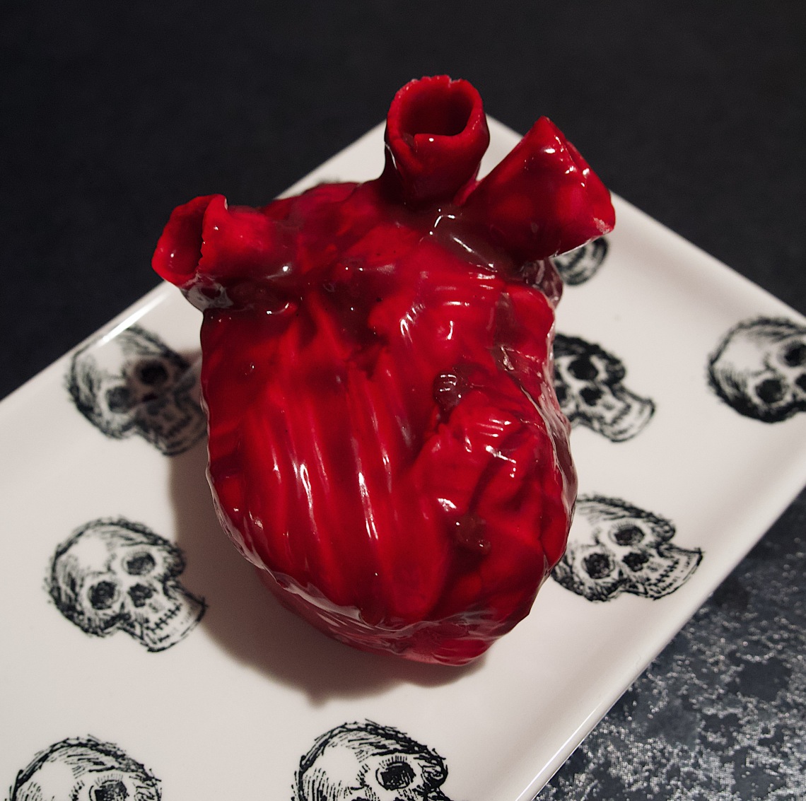 Human heart cupcakes made with fondant